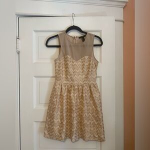 Sleeveless Gold Glitter Dress